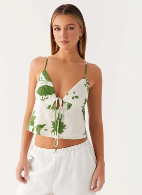 HighDensityFoam HypoallergenicMaterial Faela Cami Top - Verdant Bloom