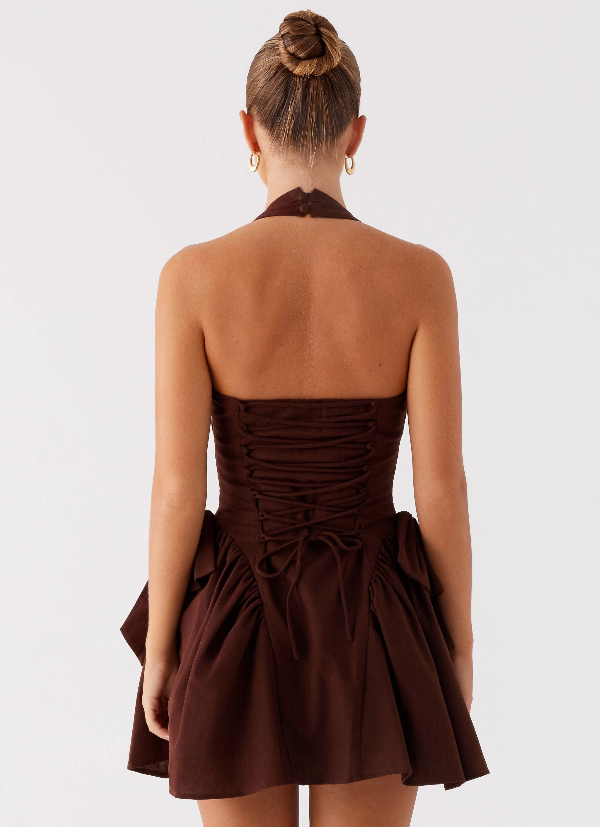 Soft Lines Soft Neutral Avalo Mini Dress - Chocolate
