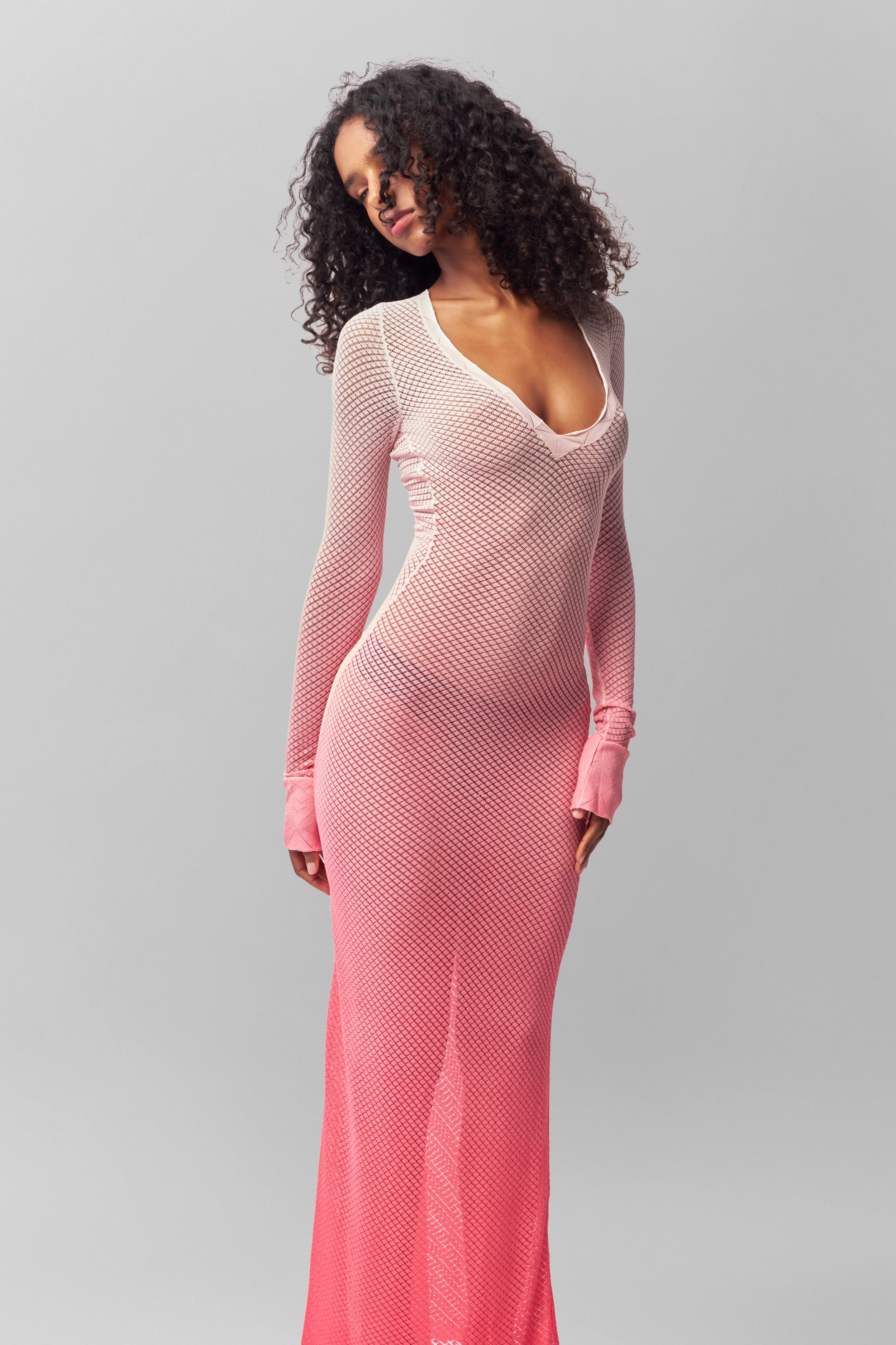 Relax Style Formal Setting Cayes Crochet Dress