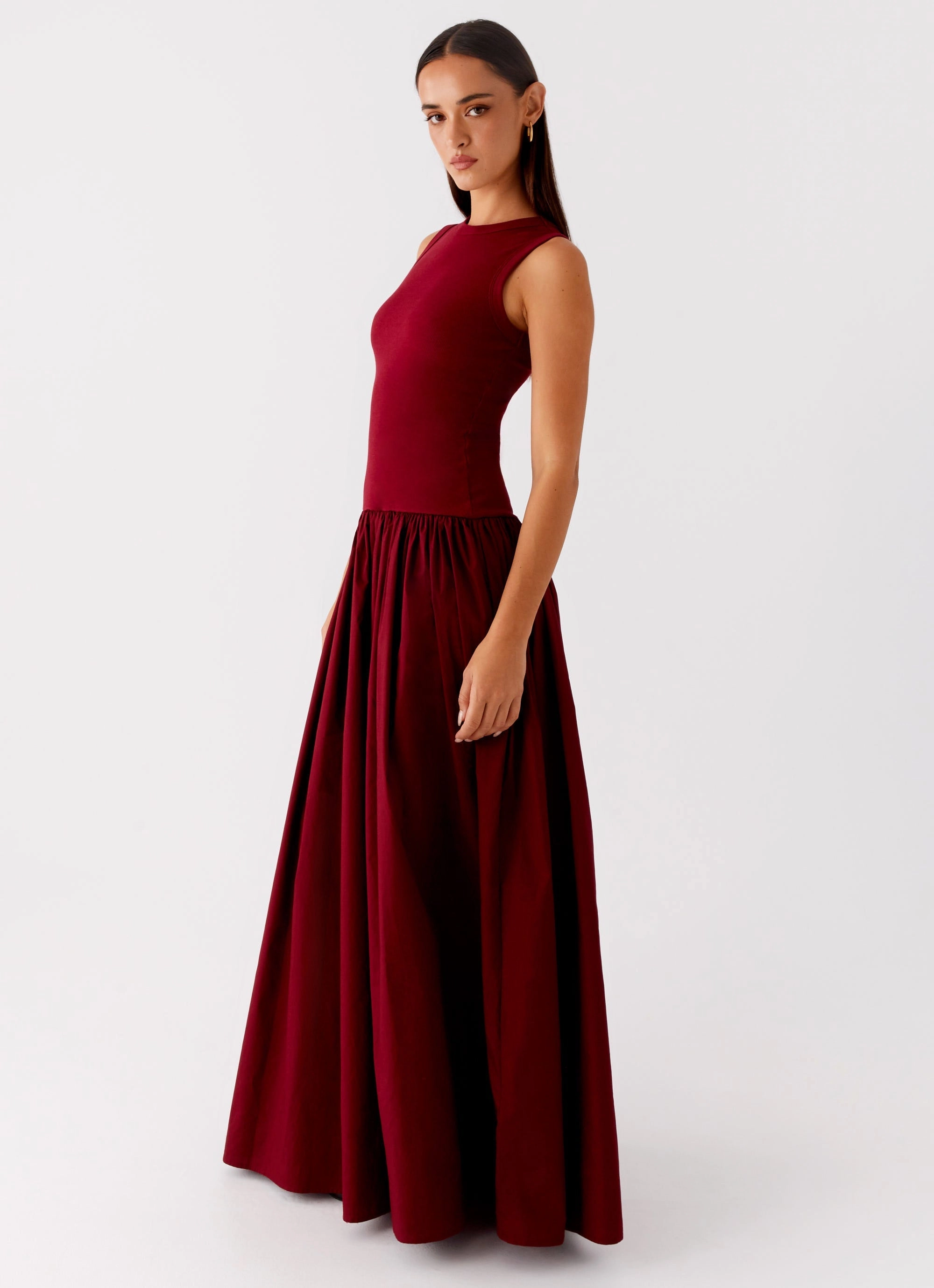 Relaxed Movement Office Cool Shivani Maxi Dress - Maroon