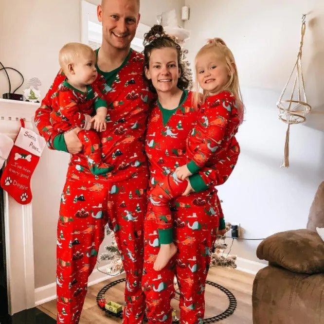 Family Matching Festive Christmas Pajama Cotton Sets