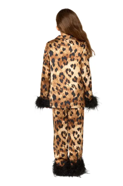 Family Matching Fur-Trim Pajama Set