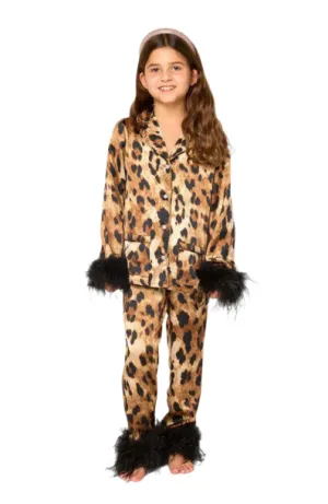 Family Matching Fur-Trim Pajama Set