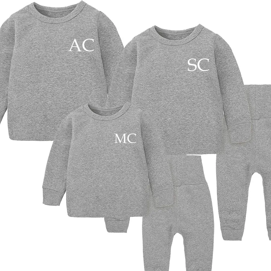 Family Matching Initial London Lounge Sets Heather Grey
