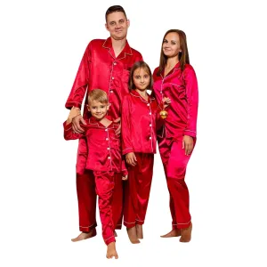 Family Matching Long Sleeve Satin Sleepwear Set