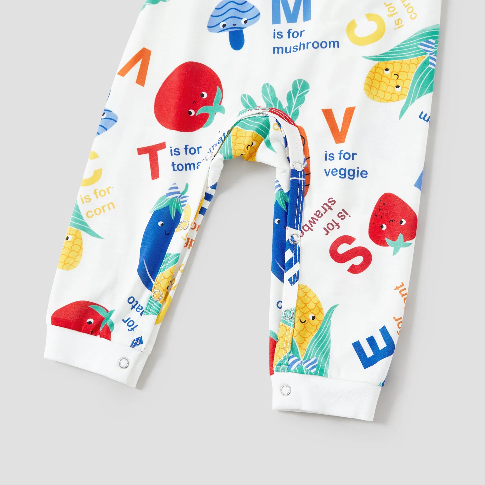 Family Matching Multi-Color Vegetable and Alphabet Pajamas ( Flame Resistant )
