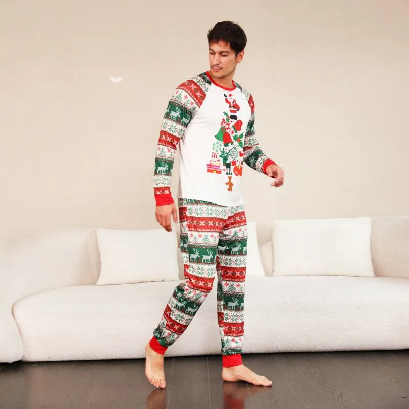 Family Matching Santa Claus Christmas Elk Pajamas
