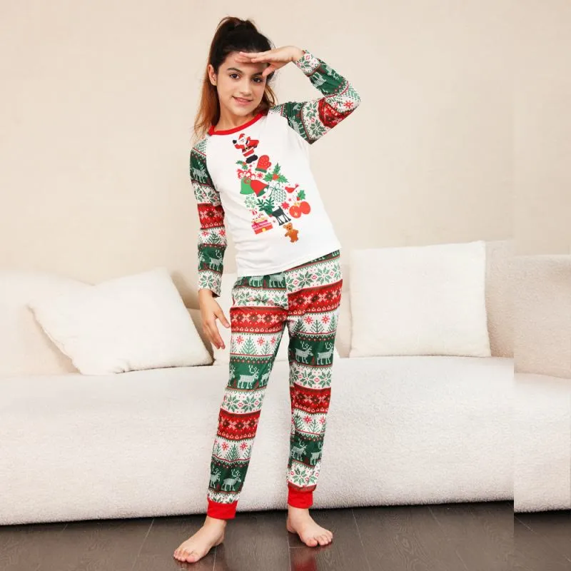 Family Matching Santa Claus Christmas Elk Pajamas