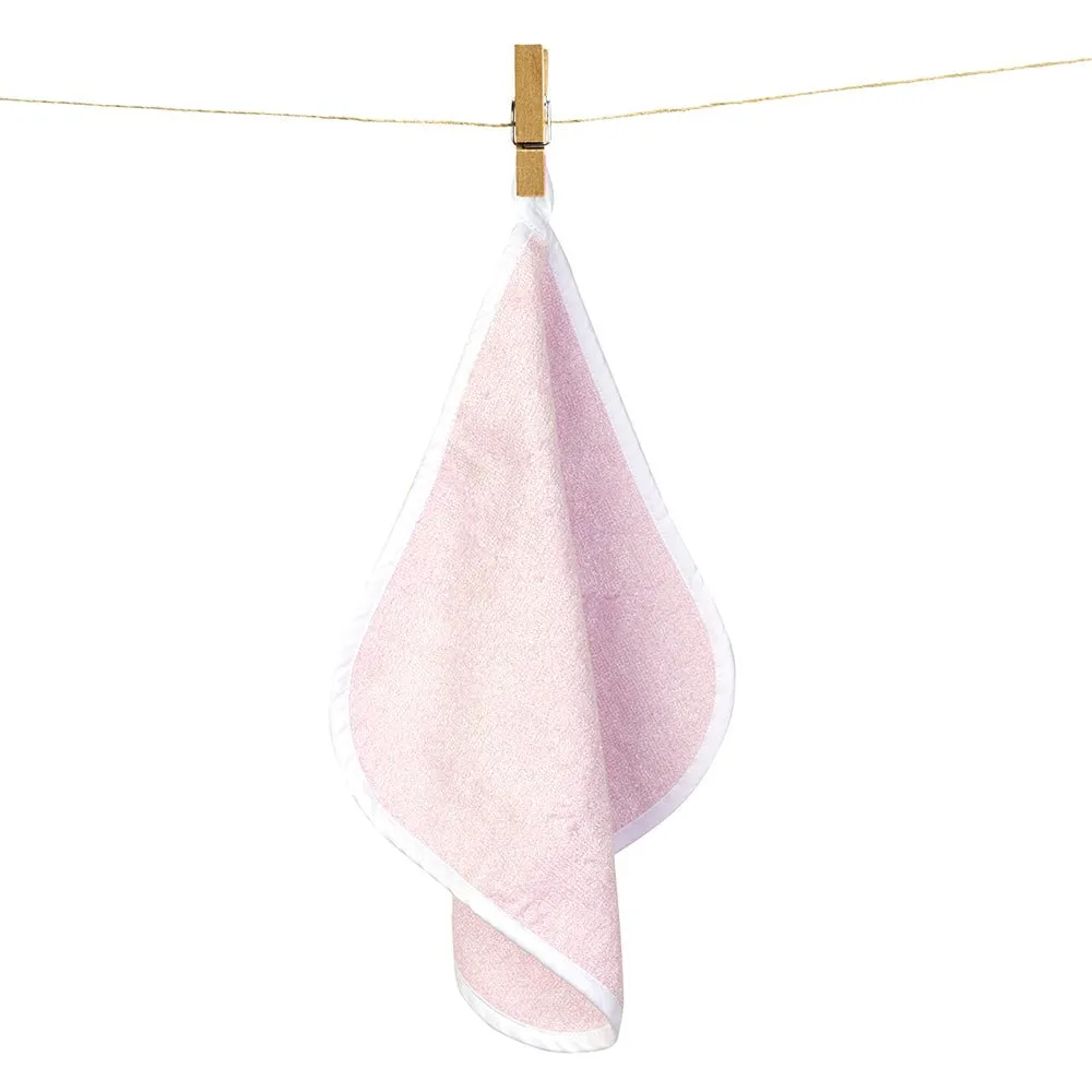 Fancy Fluff Pack of 3 Bamboo Cotton Washcloth- Pink