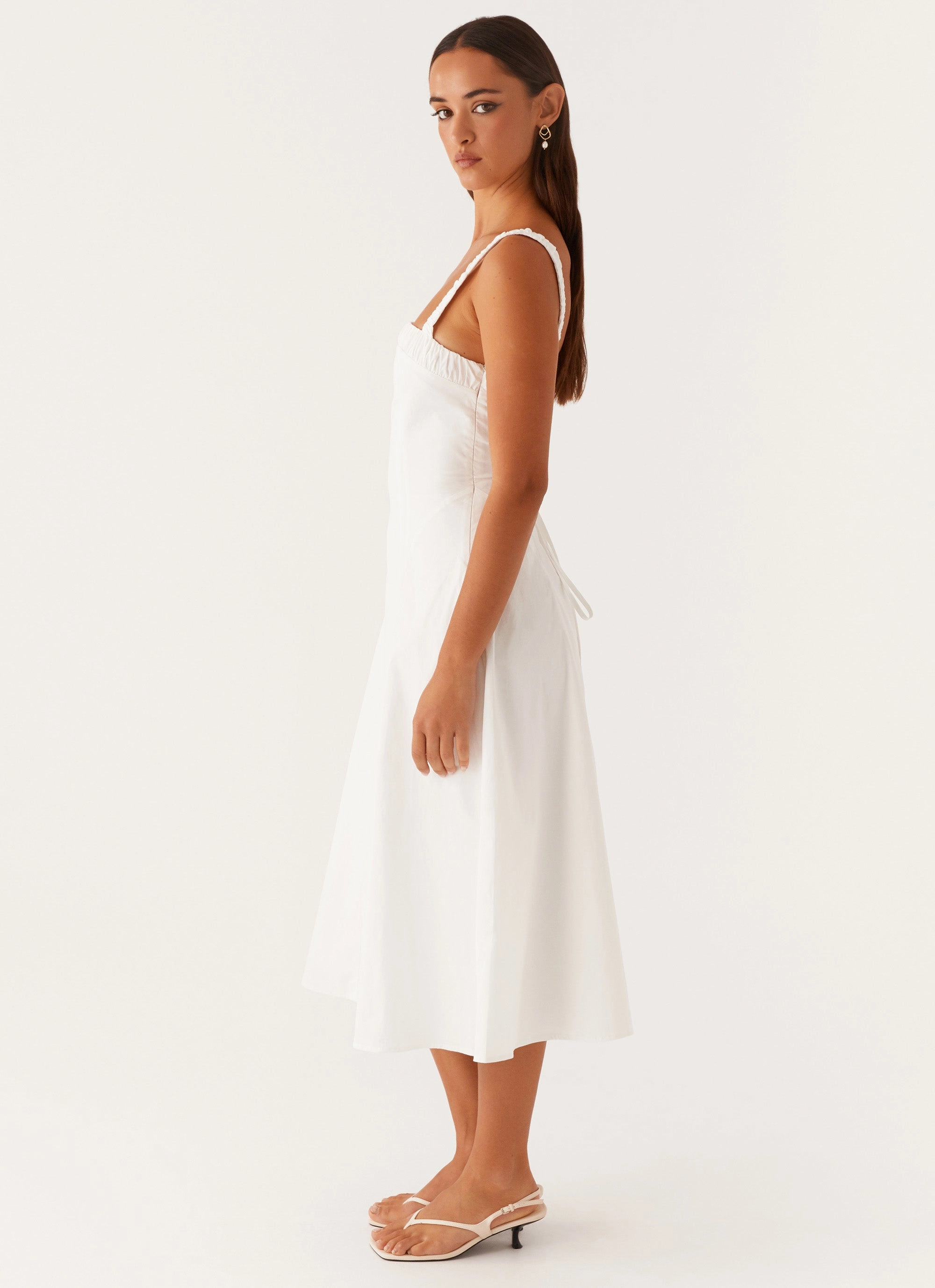 Enola Midi Dress - White Stylish Wear