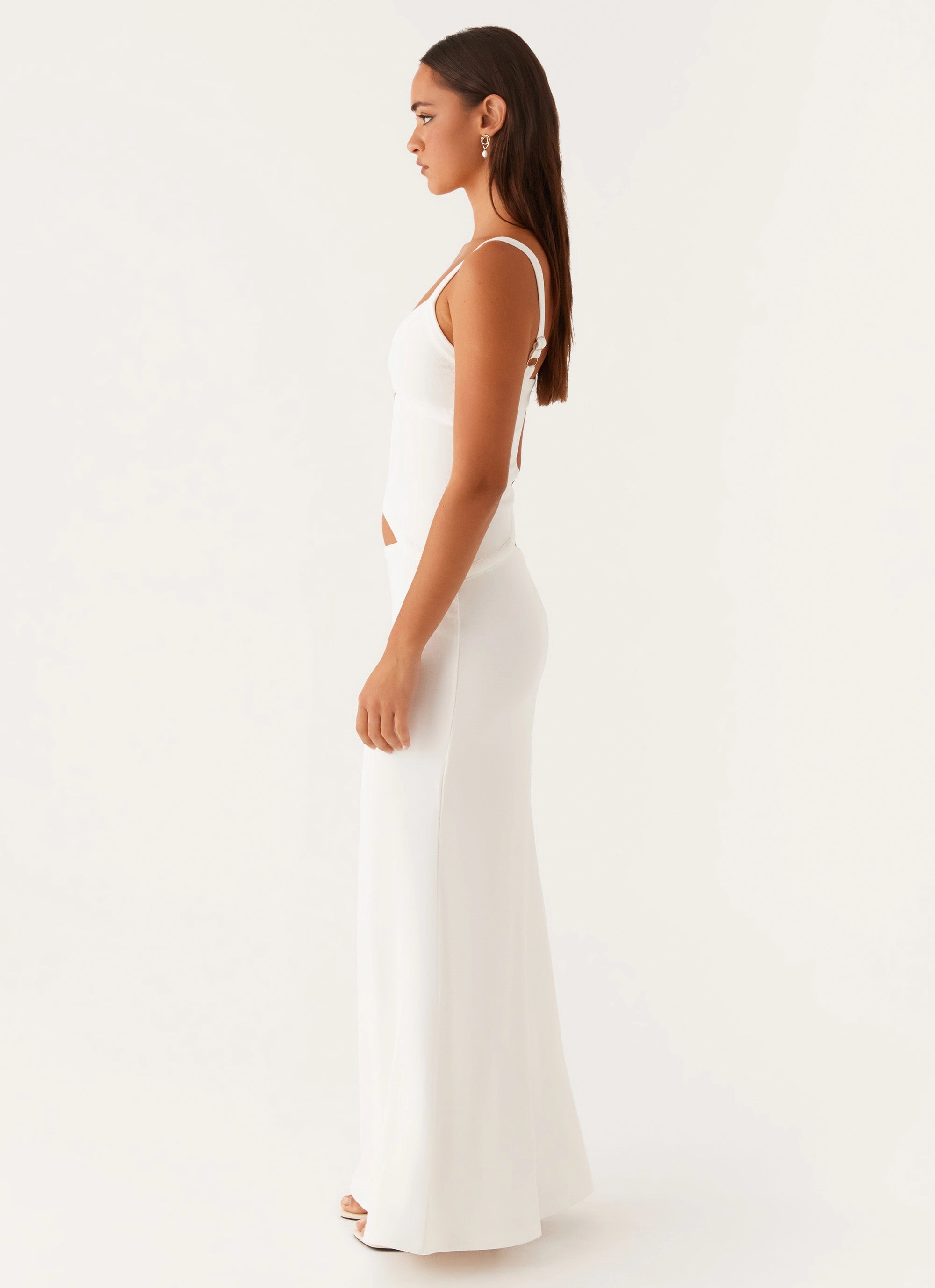 Jocelyn Maxi Dress - White Adjustable-Straps