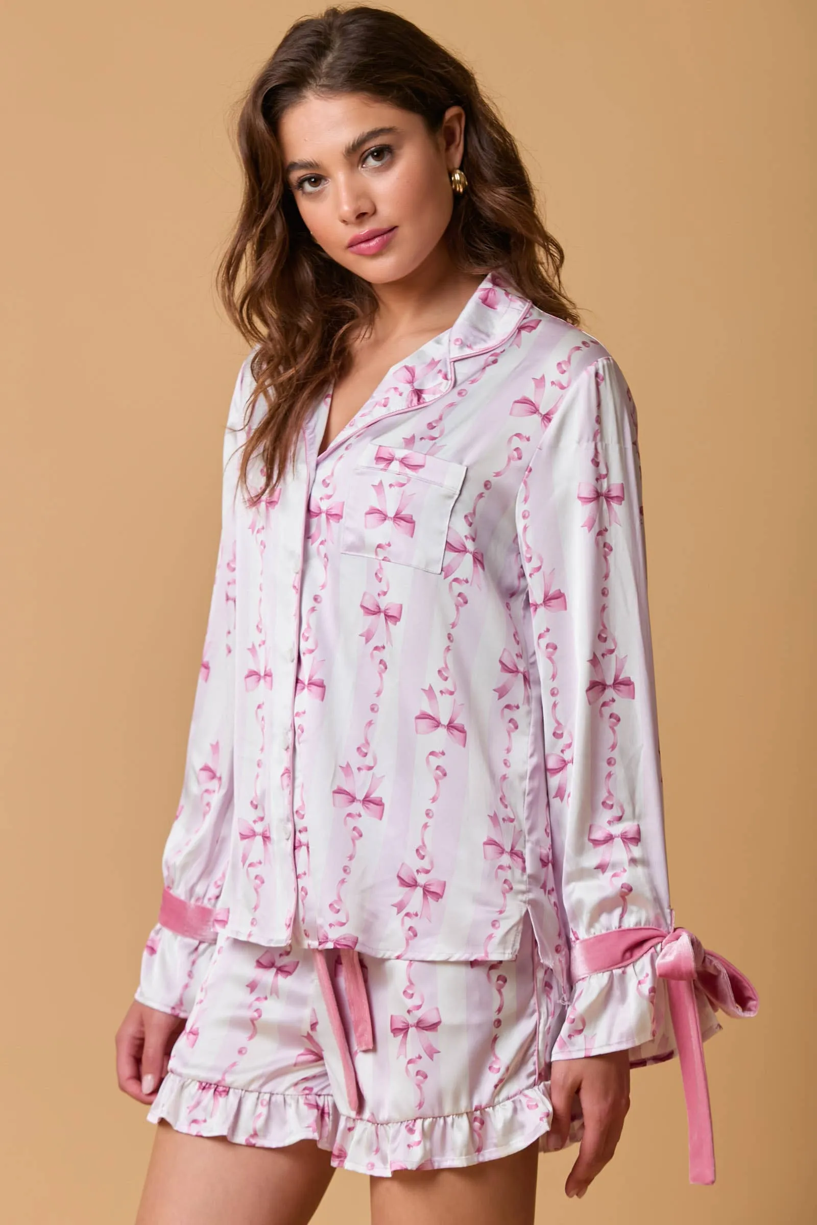 Fantastic Fawn - Pink Bow Pajama Set