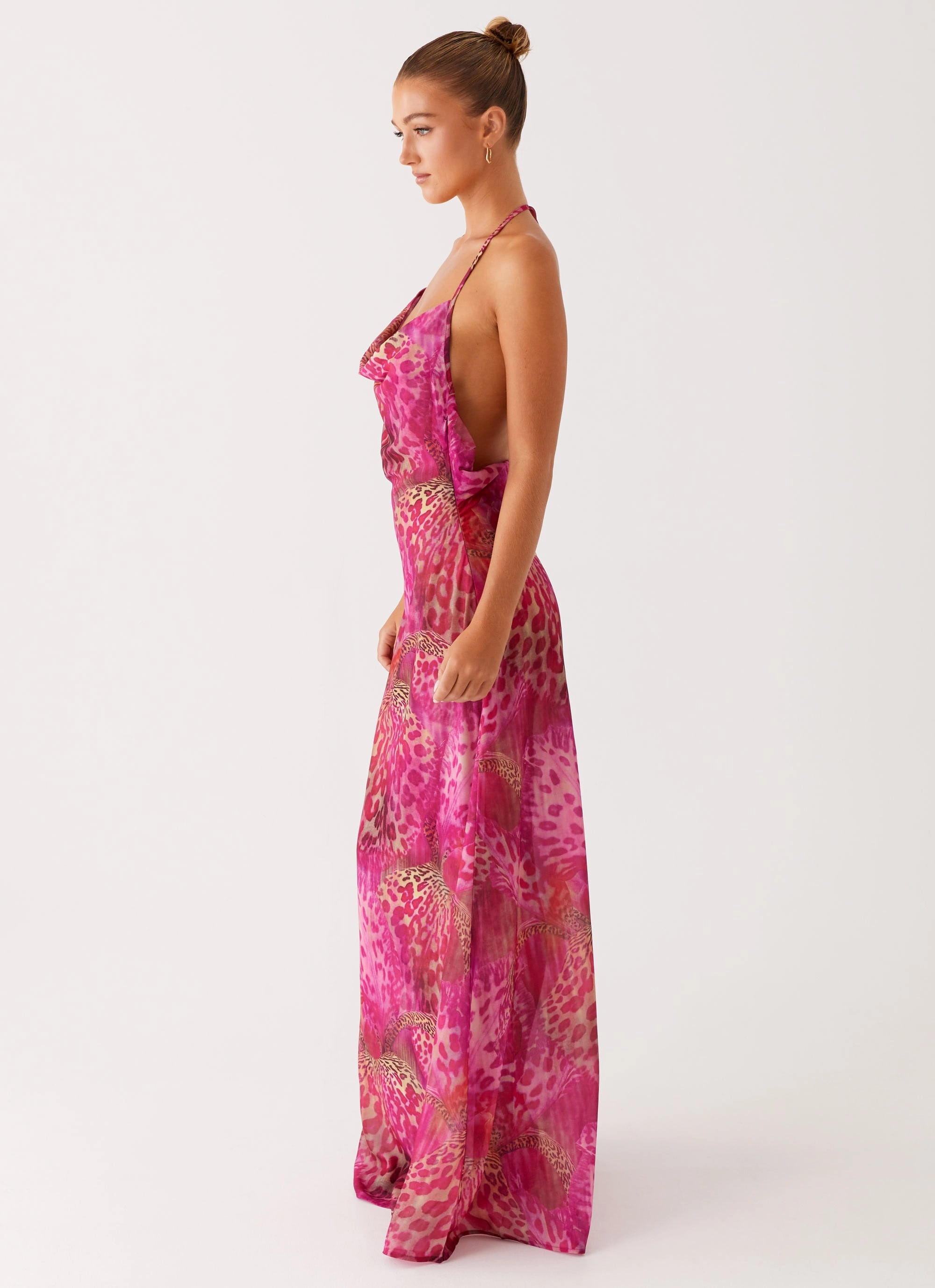Fantasy Maxi Dress - Lavender Lagoon Lightweight-Comfort button detail