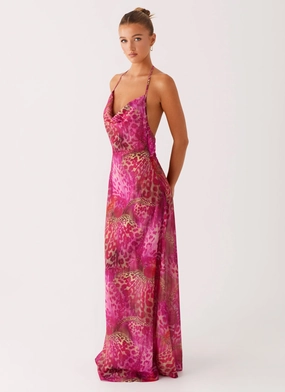 Knot-Detail Fantasy Maxi Dress - Lavender Lagoon