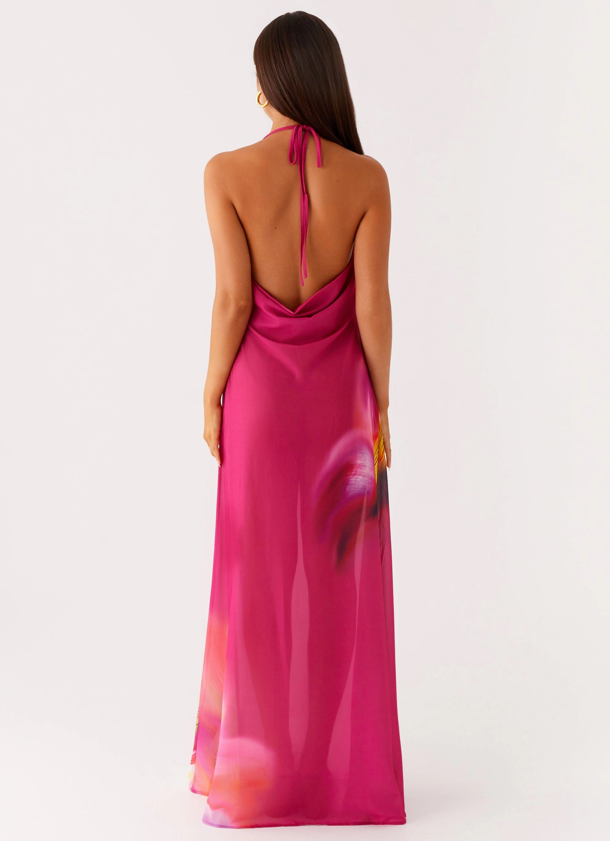 Fall Fashion Fantasy Maxi Dress - Pink Tropical