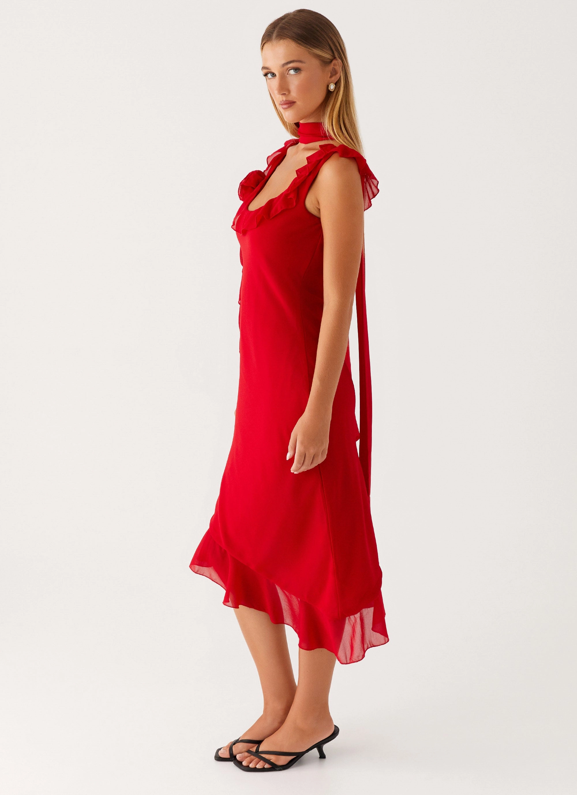 Seasonal Mood Fariday Midi Dress - Red