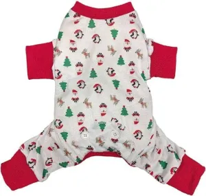 Fashion Pet White Jingle Jam Dog Pajamas - X-Small