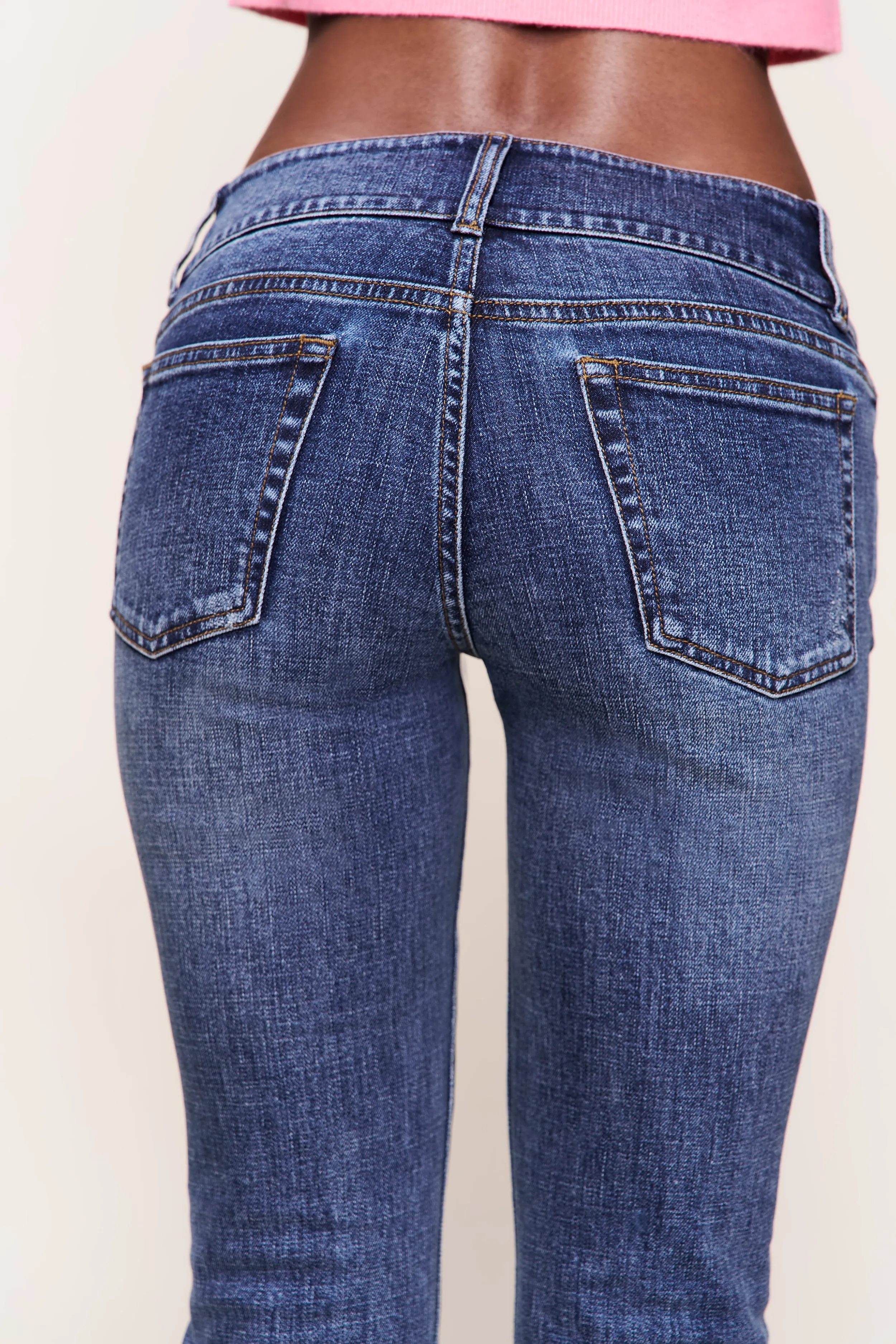 Malia Low Rise Belted Flare Denim Rugged Wear