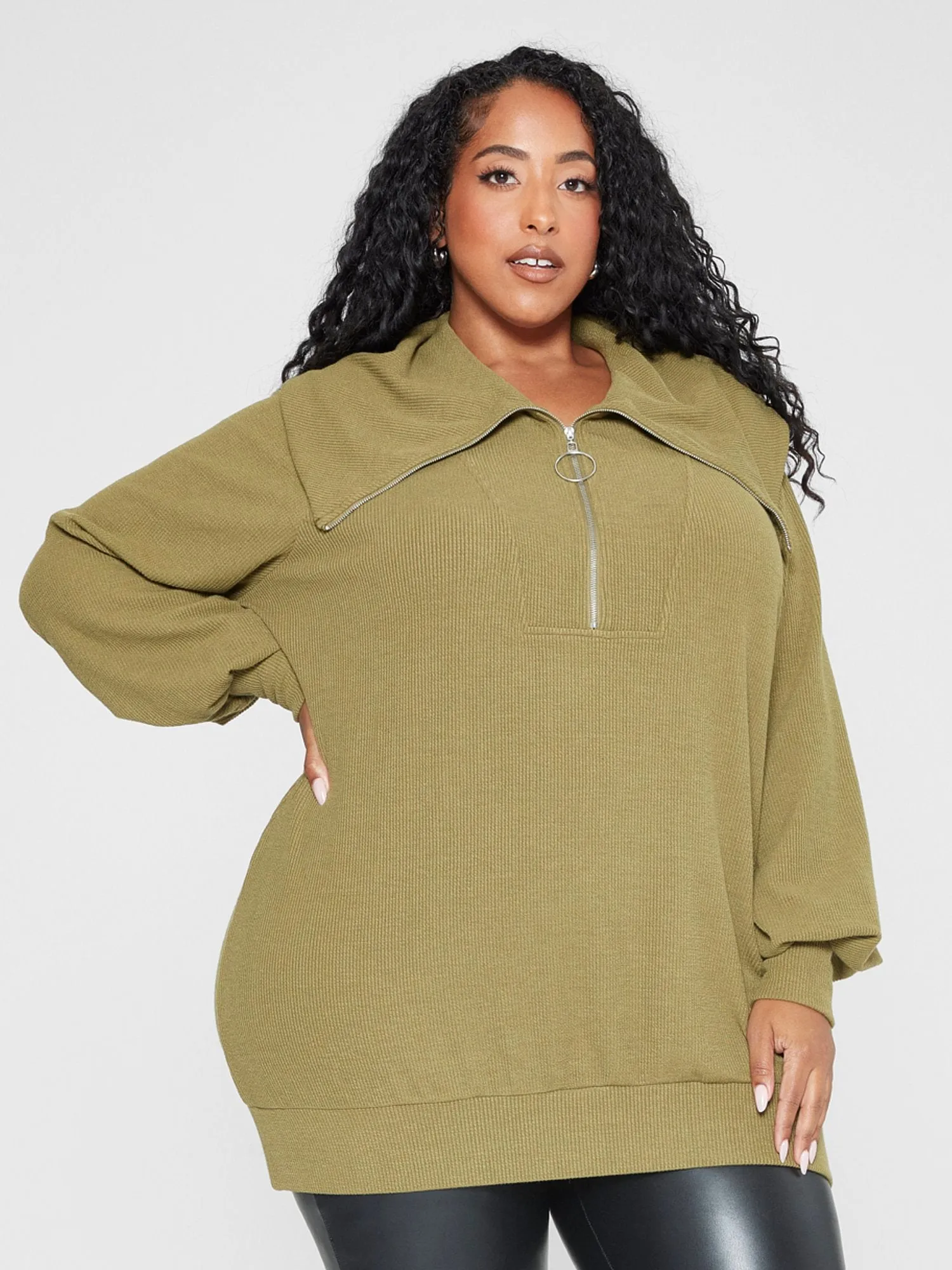 Fashion To Figure - Carina Half Zip Sweatshirt