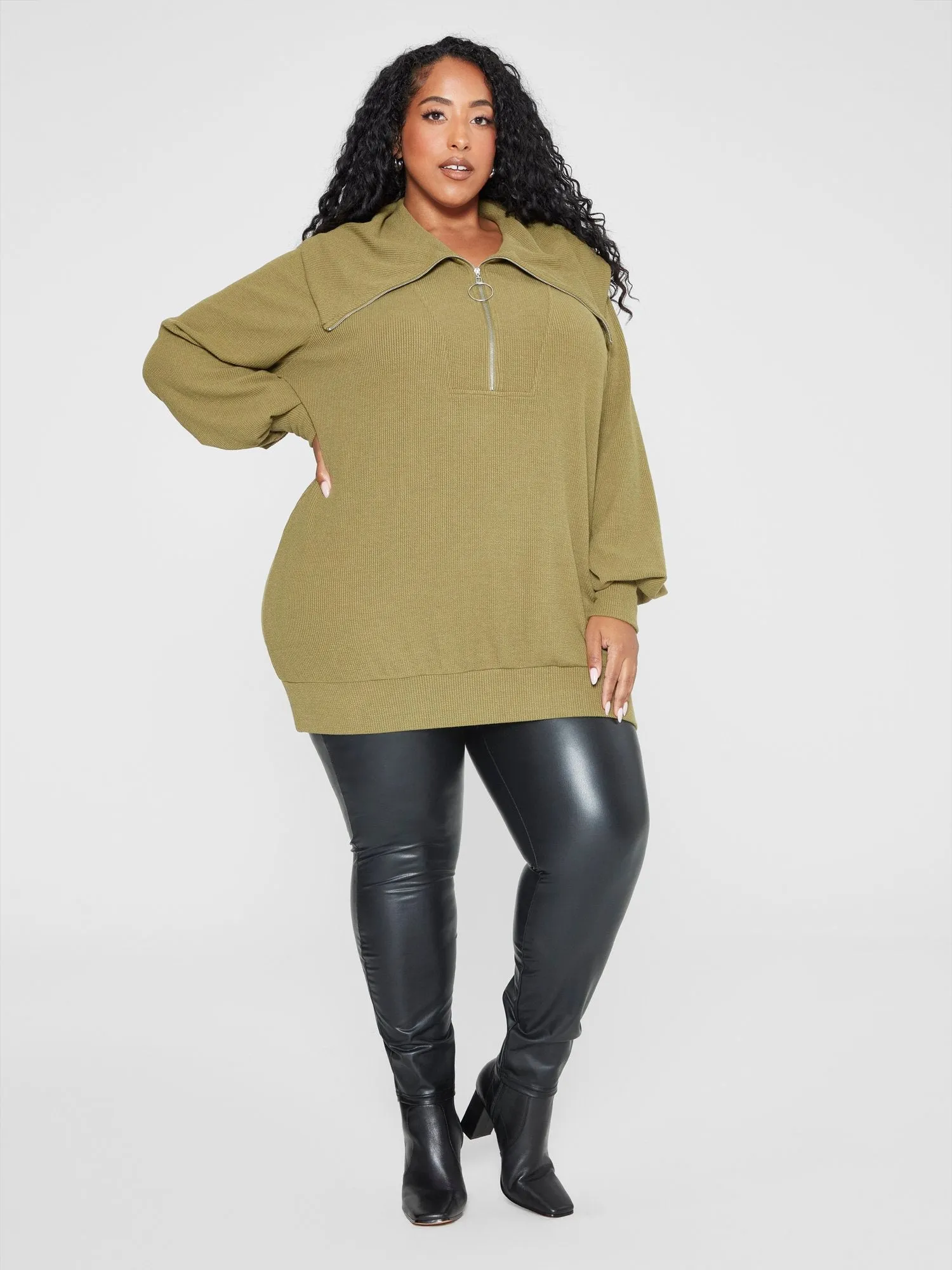 Fashion To Figure - Carina Half Zip Sweatshirt