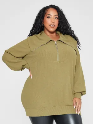 Fashion To Figure - Carina Half Zip Sweatshirt