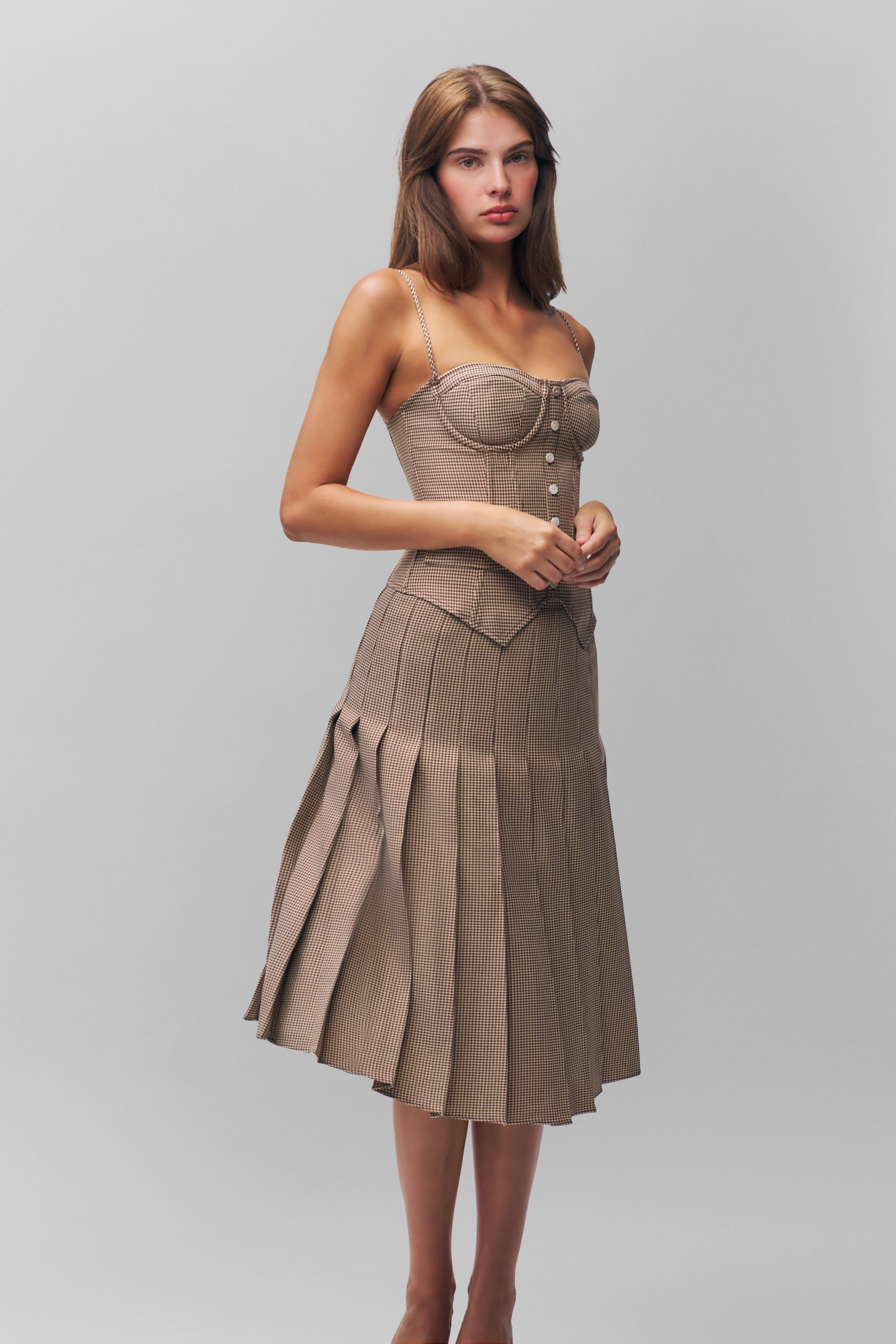 Cashmere Touch Gibson Pleated Skirt