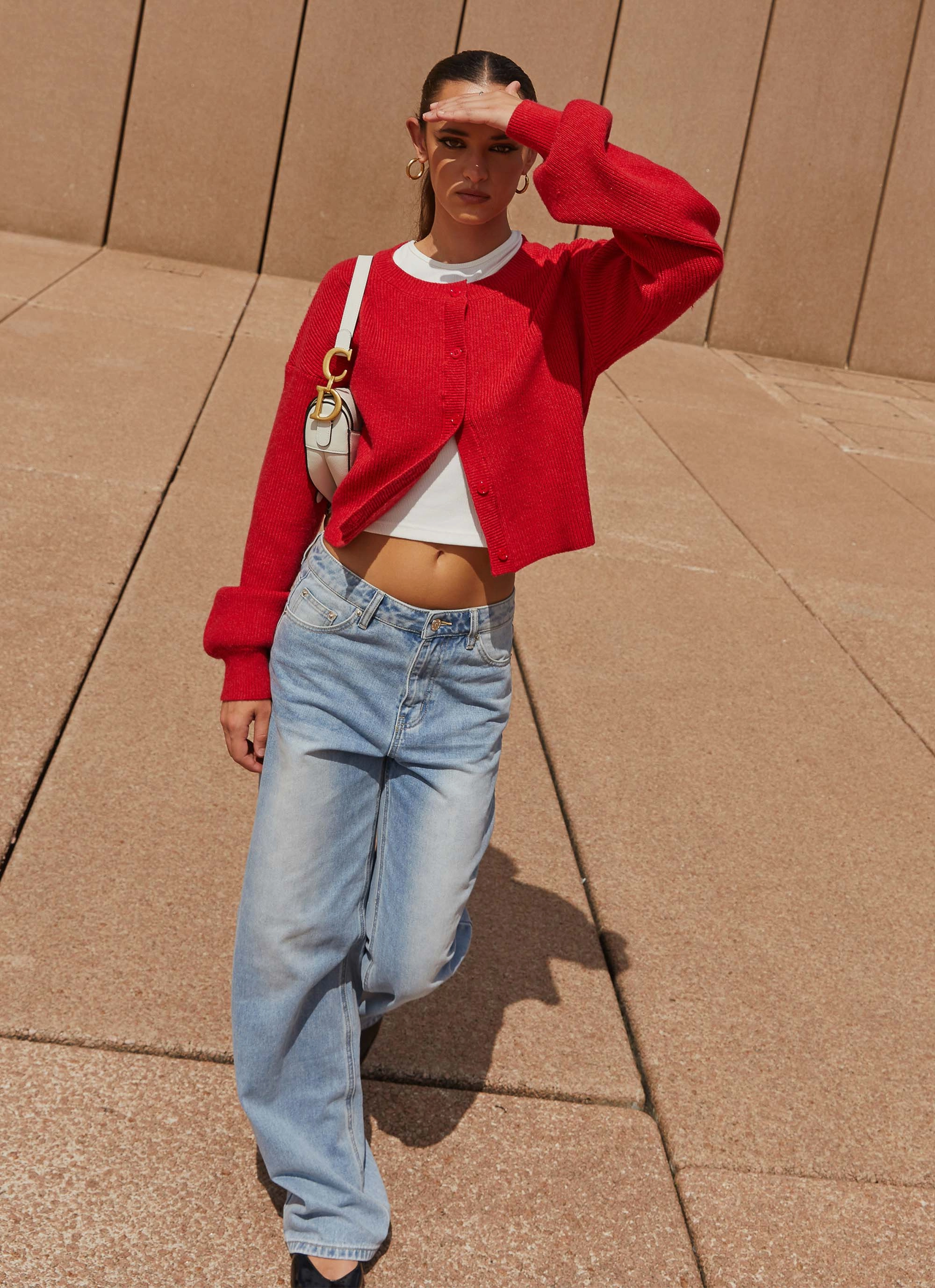 Daphne Knit Cardigan - Cherry Ergonomic Cut Quick Dry Fabric Technology