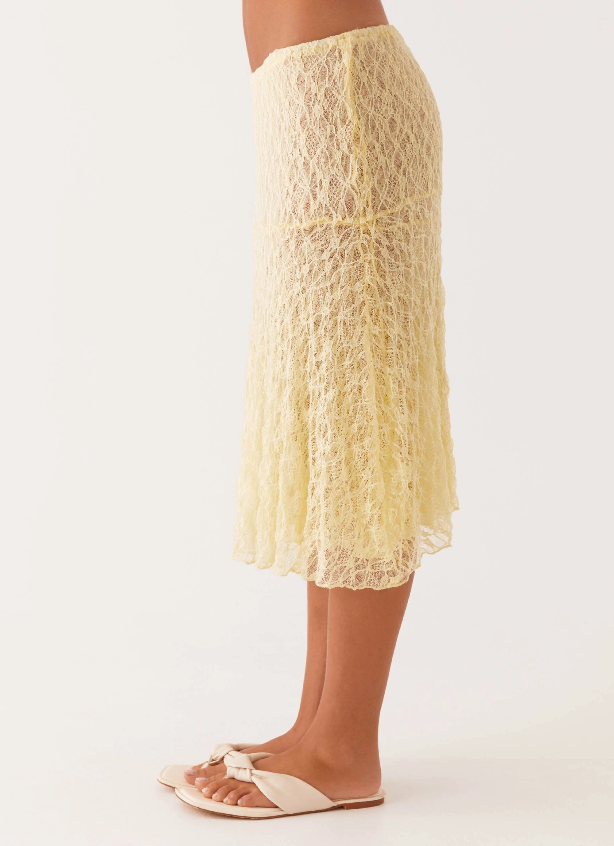 Destiny Midi Skirt - Yellow Secure Closure