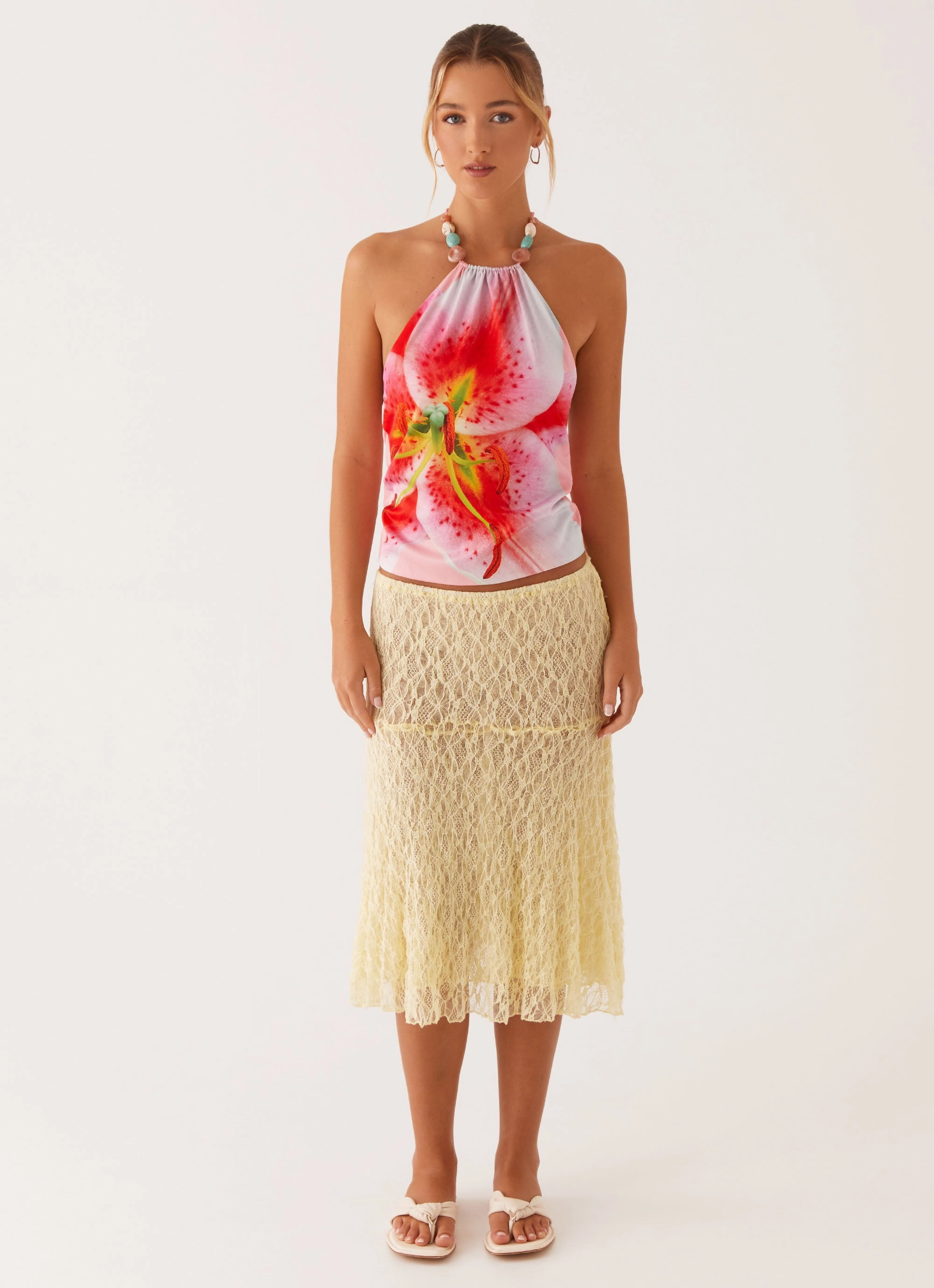 Destiny Midi Skirt - Yellow Functional Detail