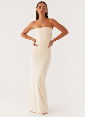 Romee Strapless Maxi Dress - Pastel Yellow OdorControlTreatment NoiseFreeFabric