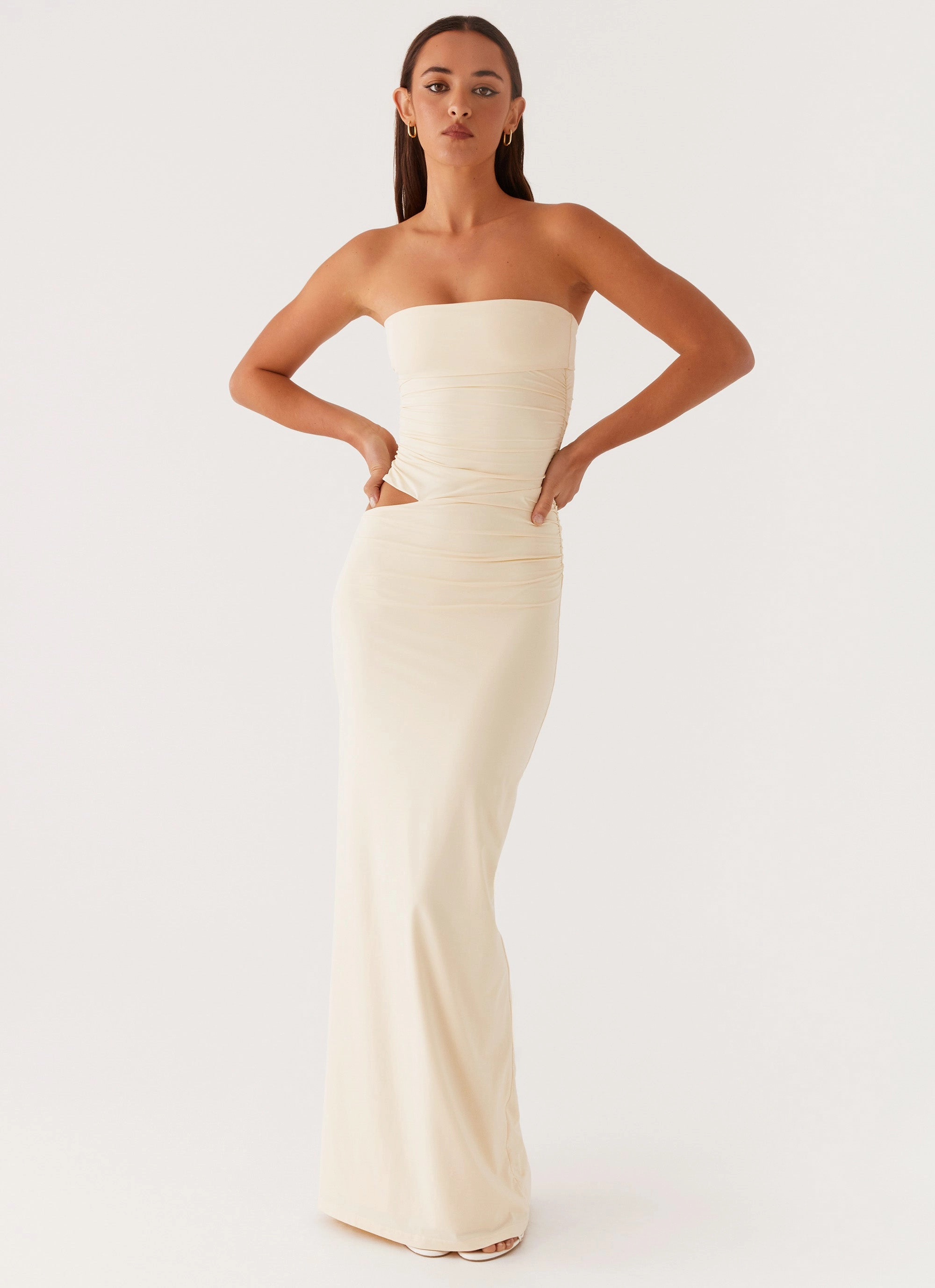 Romee Strapless Maxi Dress - Pastel Yellow OdorControlTreatment NoiseFreeFabric