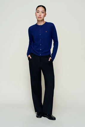 Wrinkle Recovery Fabric Minimal Comforted June Relaxed Wool Cardigan