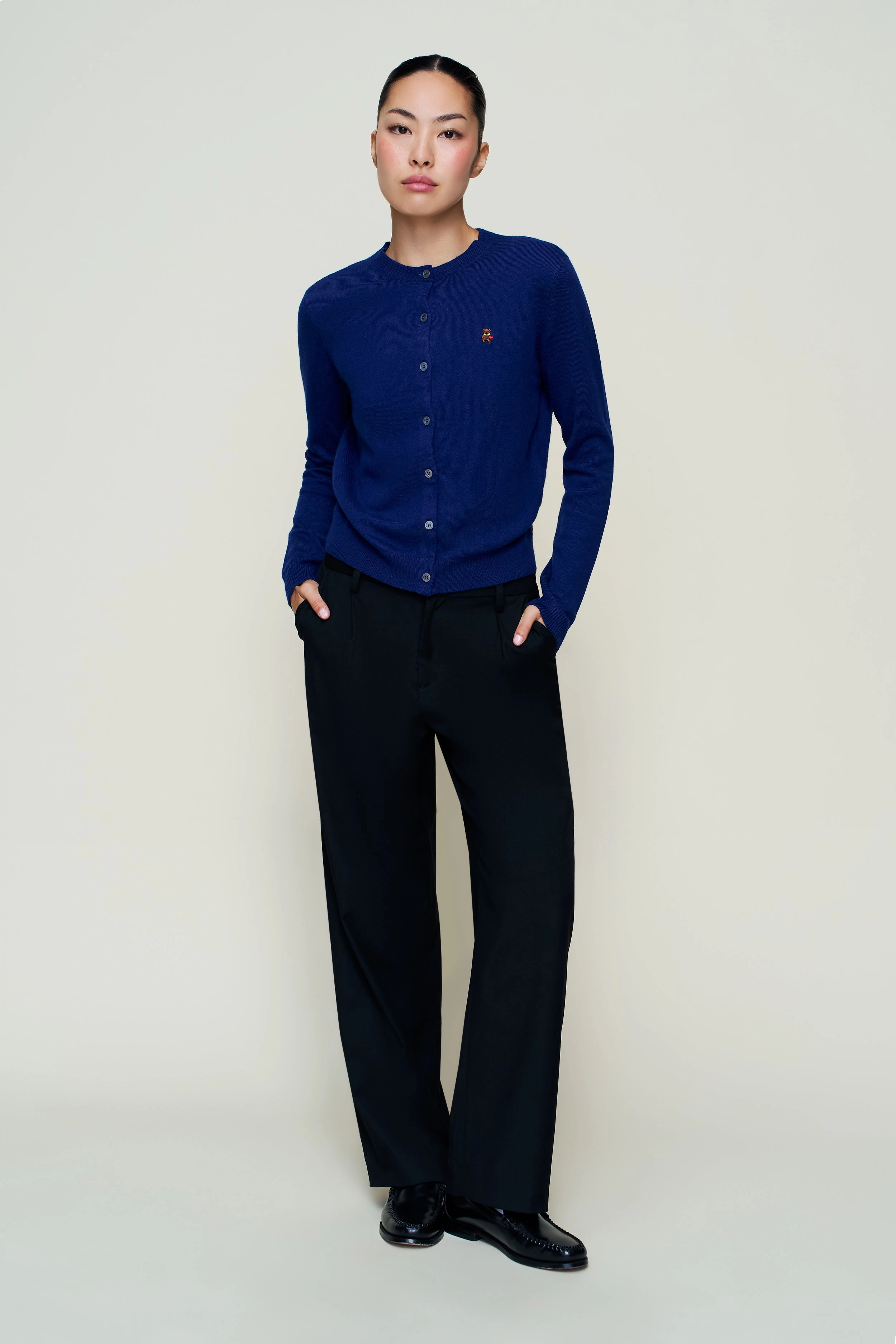 Wrinkle Recovery Fabric Minimal Comforted June Relaxed Wool Cardigan
