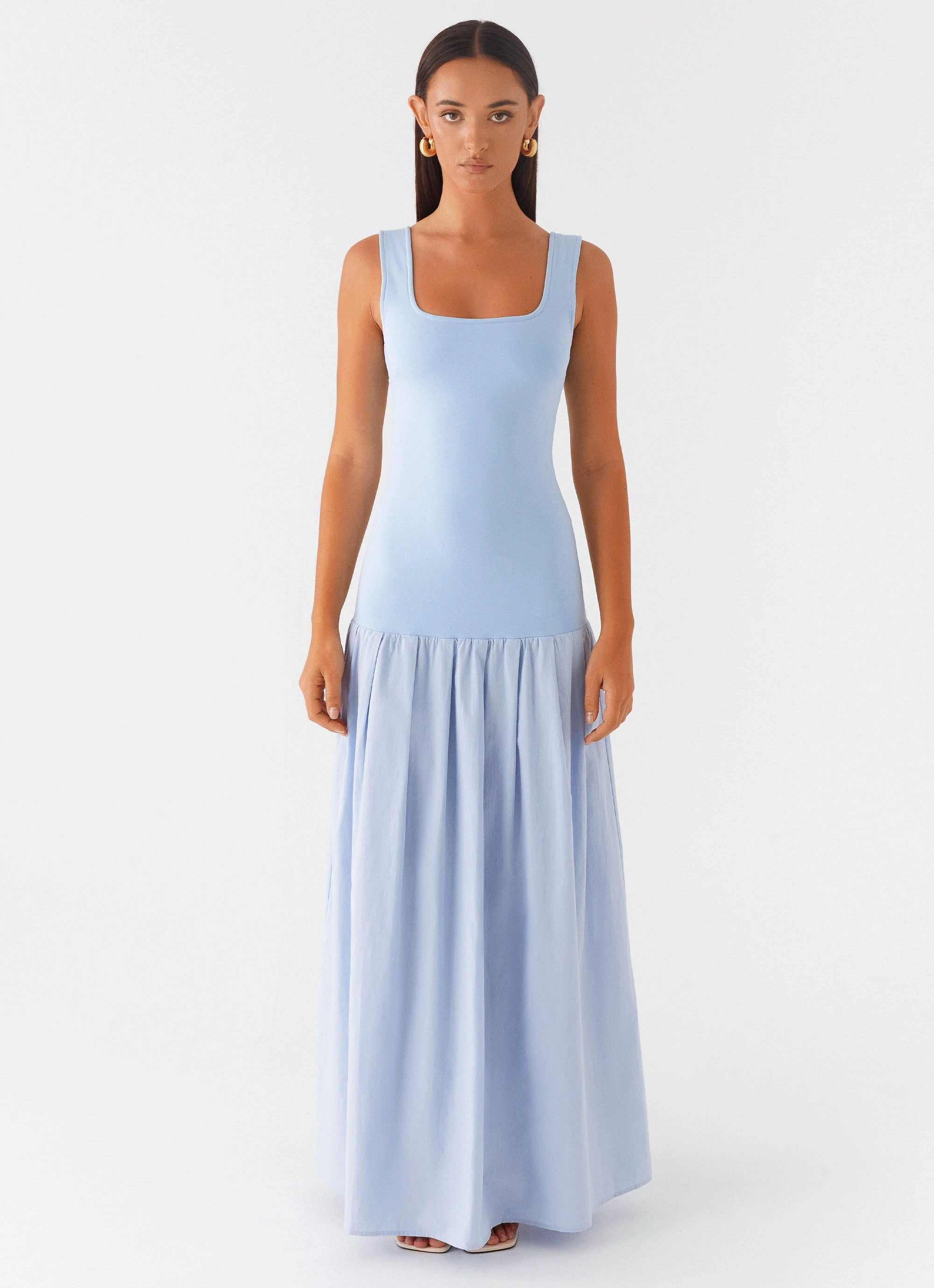 Scandi Clean Muted Tones Jaxon Maxi Dress - Blue
