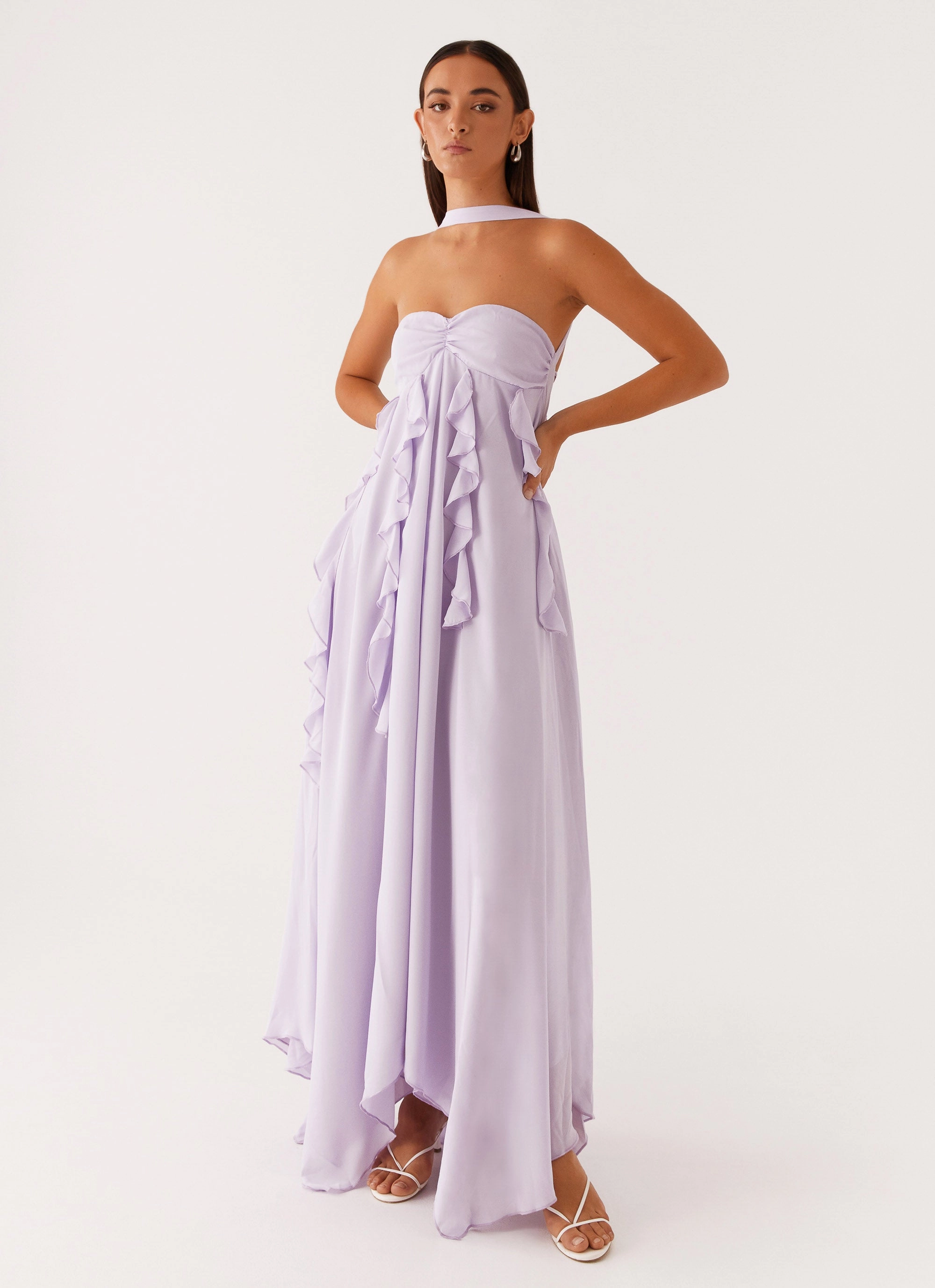 Florence Maxi Dress - Lilac Flattering Waistband Fit