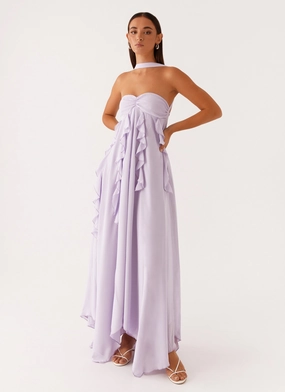 Florence Maxi Dress - Lilac Flattering Waistband Fit