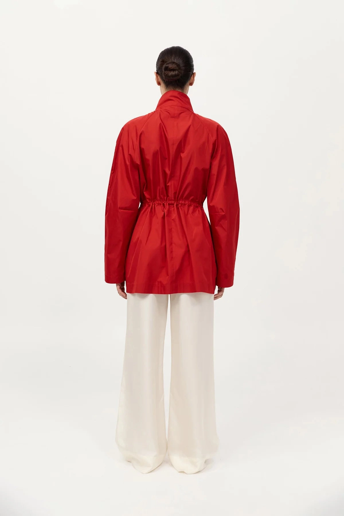 Paper Taffeta Parka in Red Quick Dry Fabric Lightweight Fill