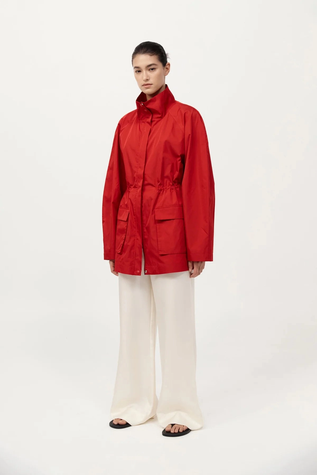 Paper Taffeta Parka in Red Weather Guard Gear