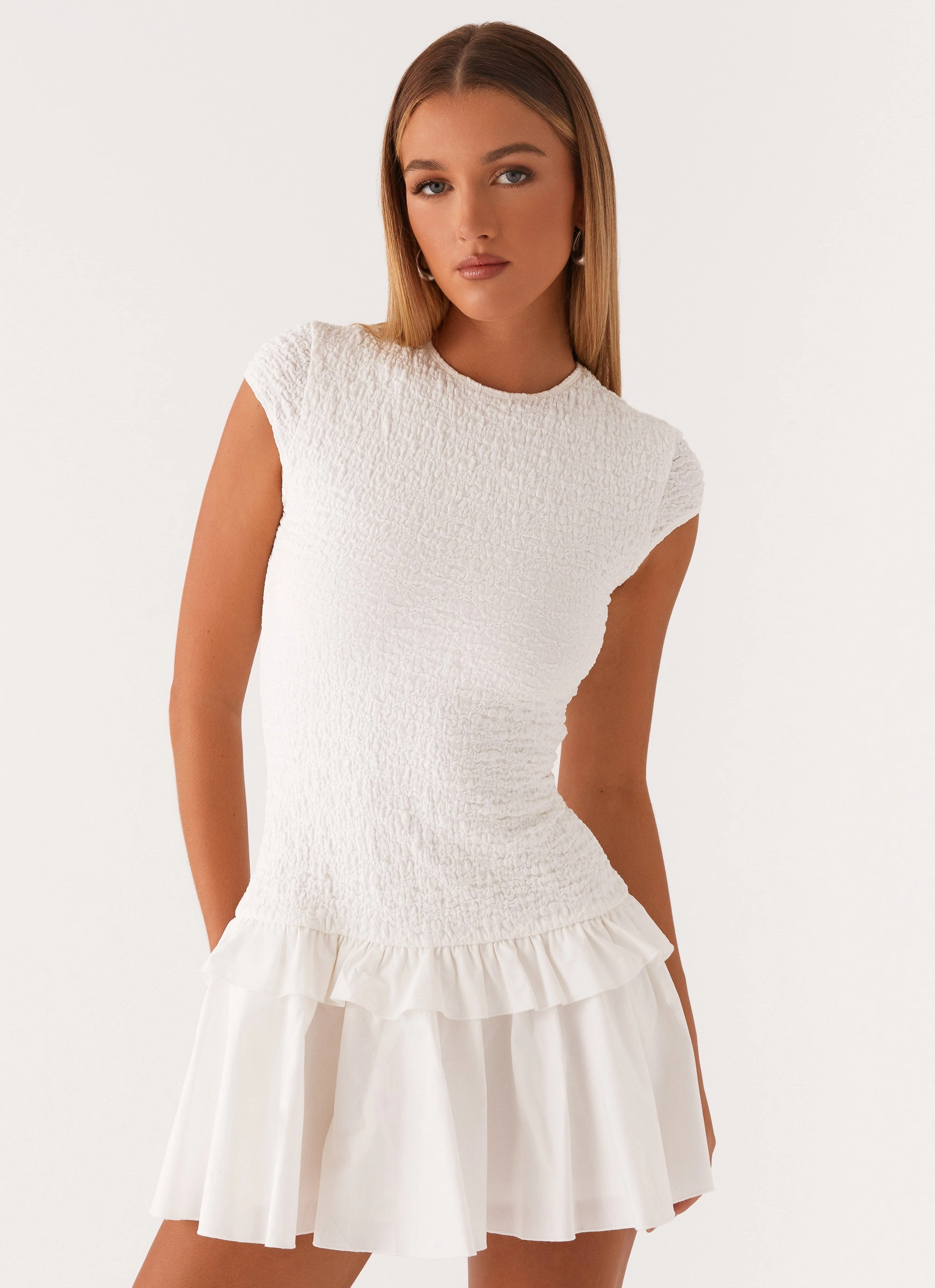 Hopeless Romantic Mini Dress - White Smart Fit