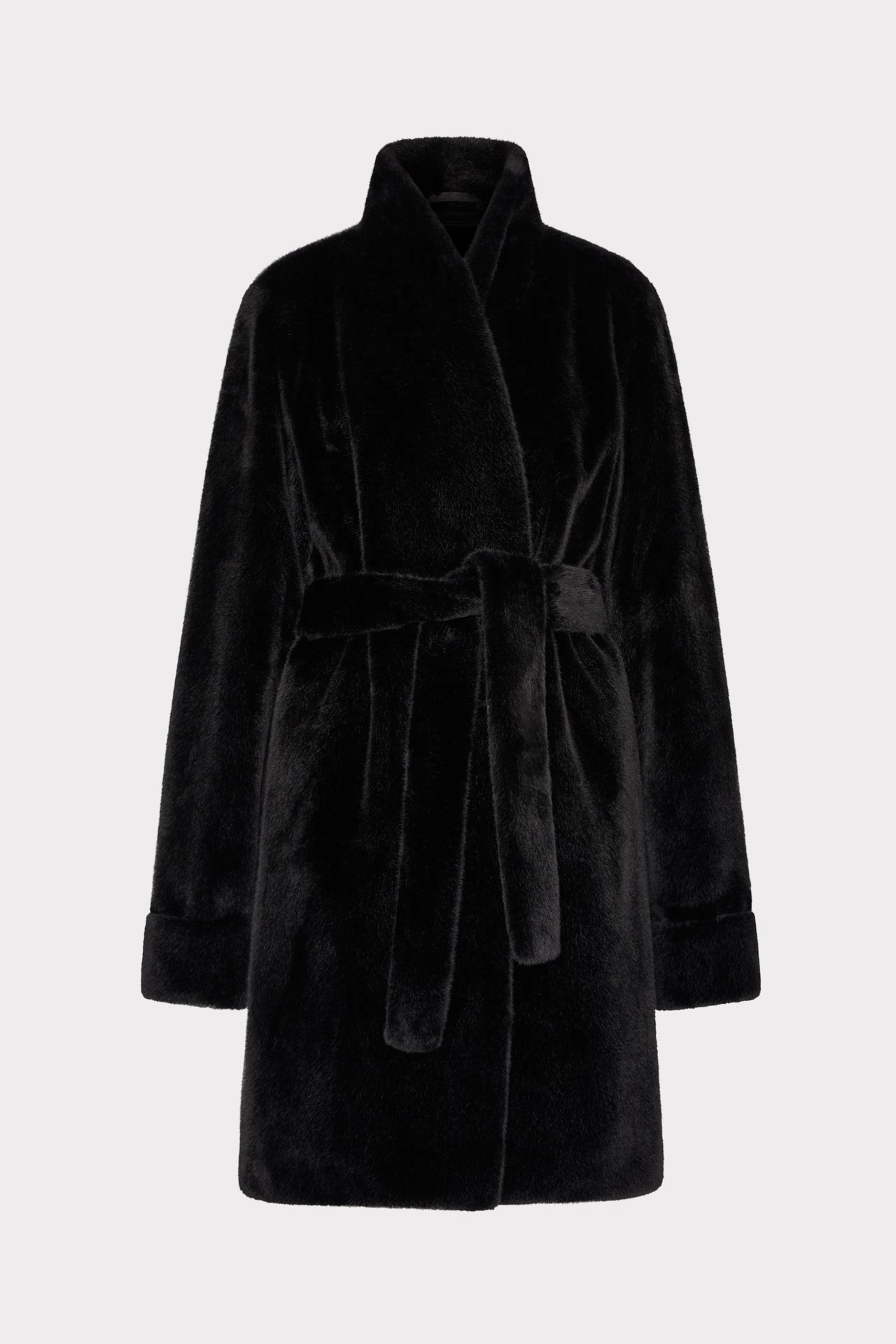 Breathable fabric tech Faux Mink Wrap Coat