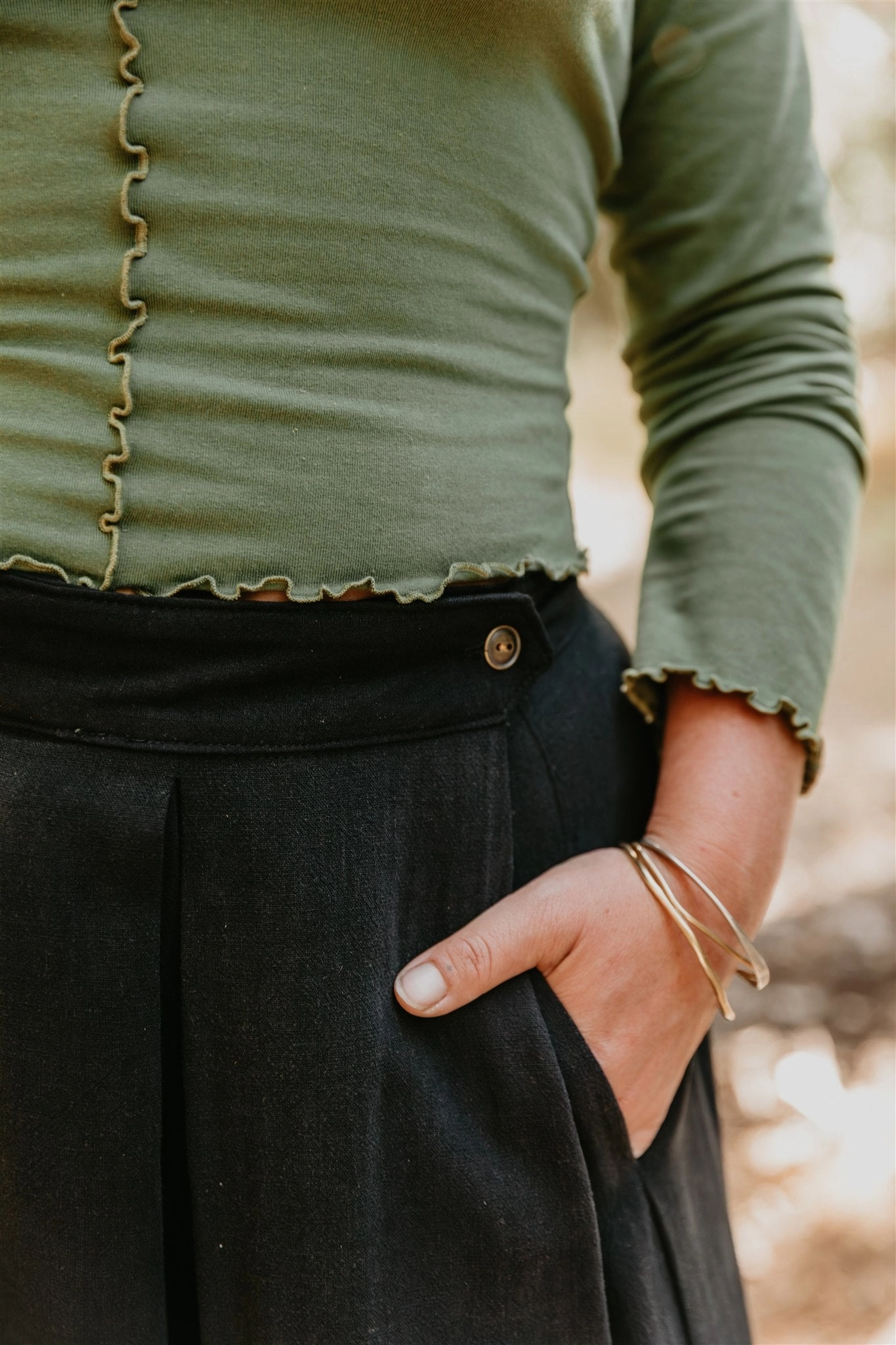 Rue Pants in Black Linen Classic Cut