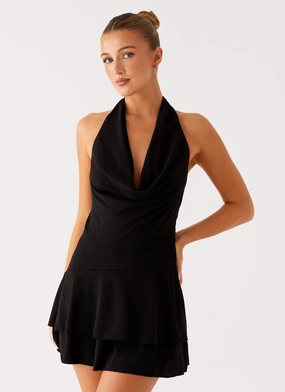 Double Stitched Feel Good Mini Dress - Black