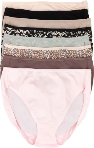 Felina Cotton Modal Hi Cut Panties - Sexy Lingerie Panties for Women - Underwear for Women 8-Pack