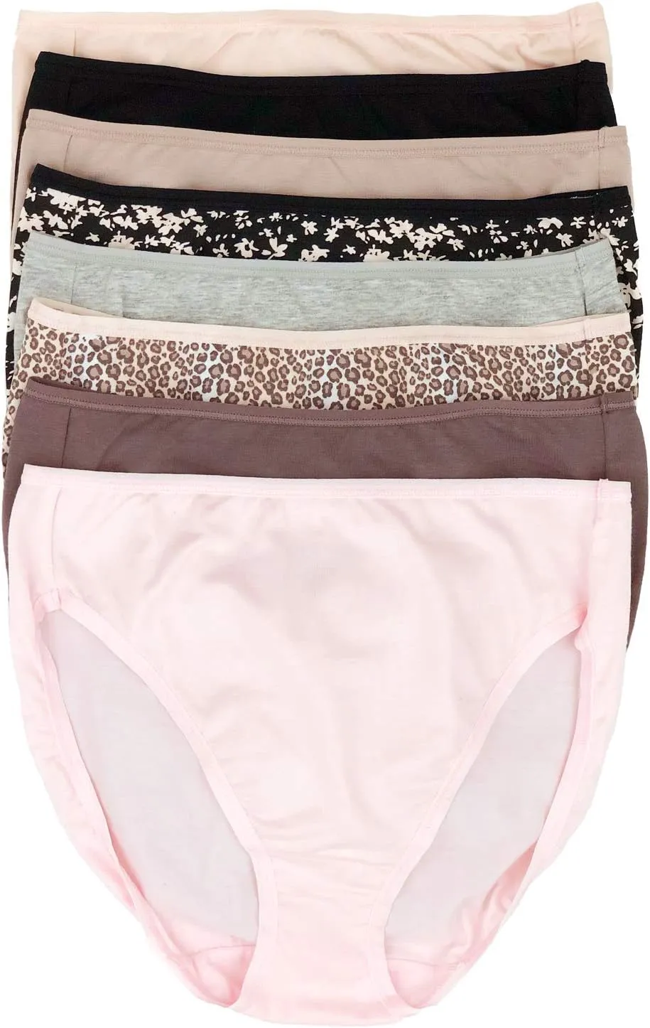 Felina Cotton Modal Hi Cut Panties - Sexy Lingerie Panties for Women - Underwear for Women 8-Pack