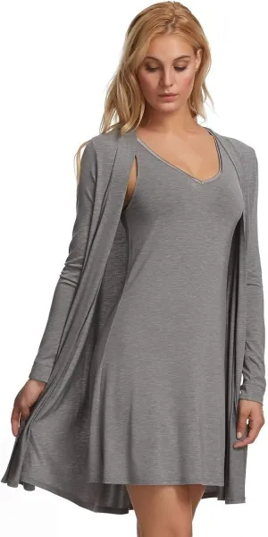 Felina Modal Tank Chemise and Wrap - Womens Loungewear, Posh Pajama Sets for Women - Lounge Set