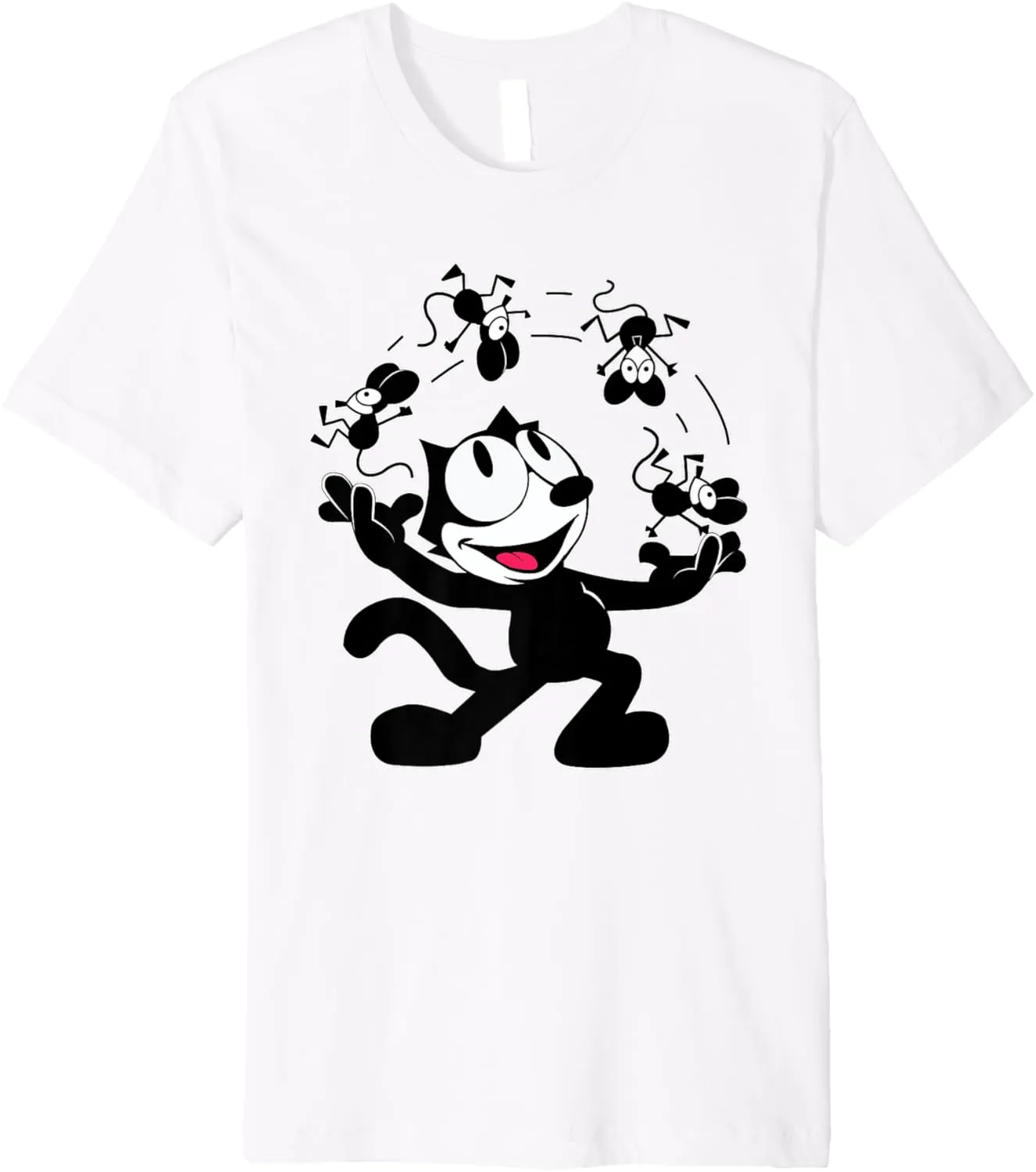 Felix Cat Juggling Mice Vintage Cartoon Retro Graphic Fun Premium T-Shirt