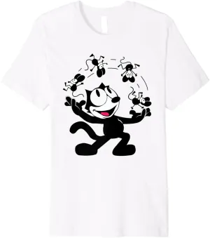 Felix Cat Juggling Mice Vintage Cartoon Retro Graphic Fun Premium T-Shirt