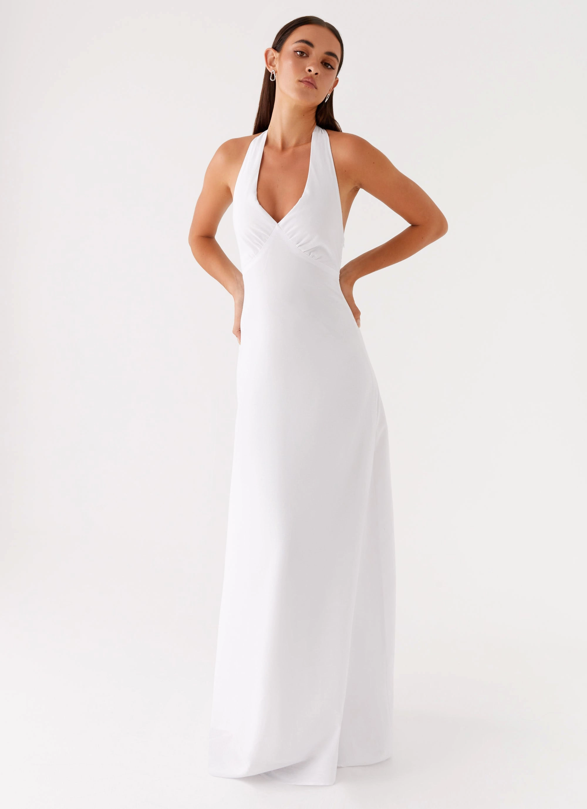 Autumn Ready Heavy Hearted Linen Maxi Dress - White