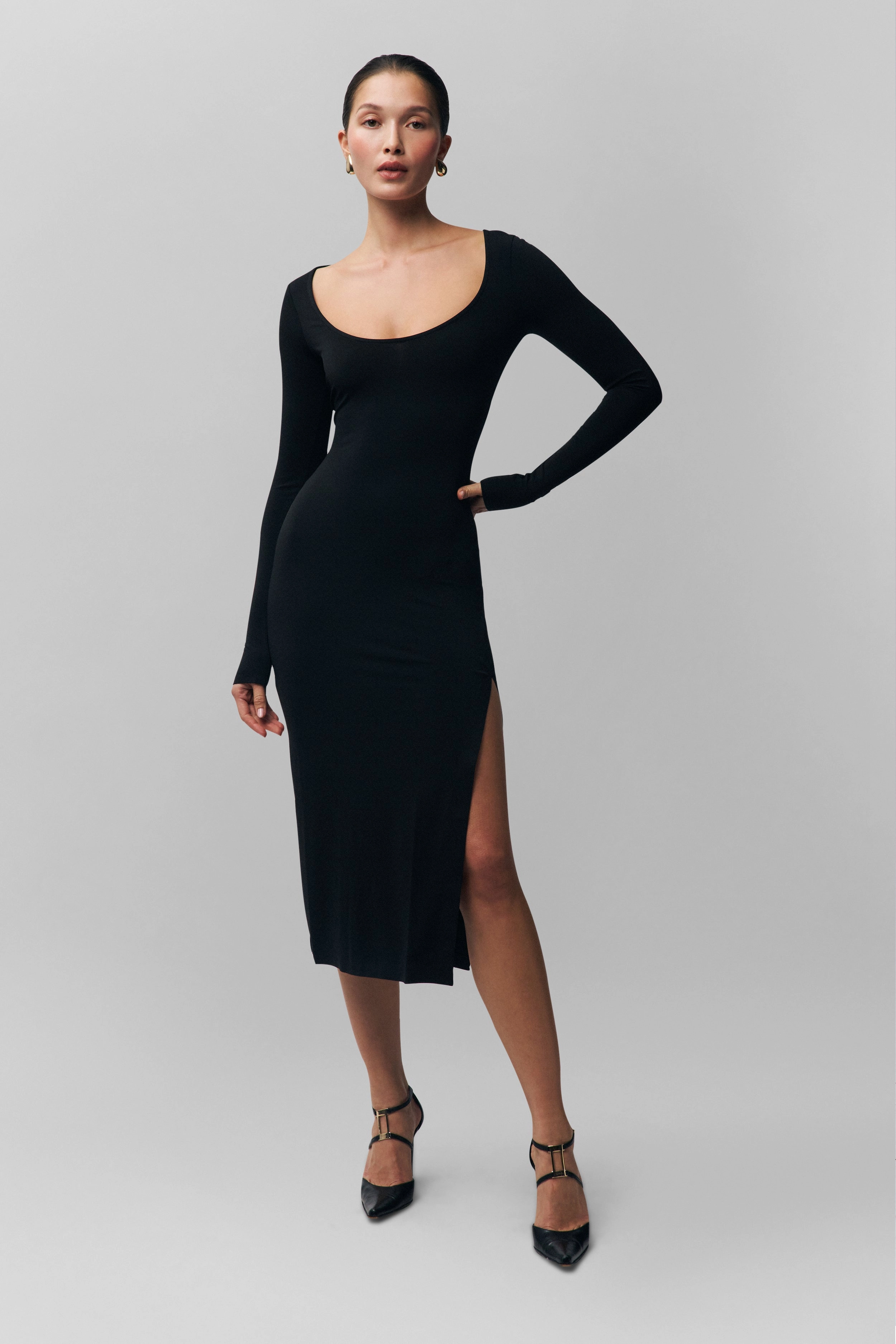 Sander Dress Side-Slit Zip Ease