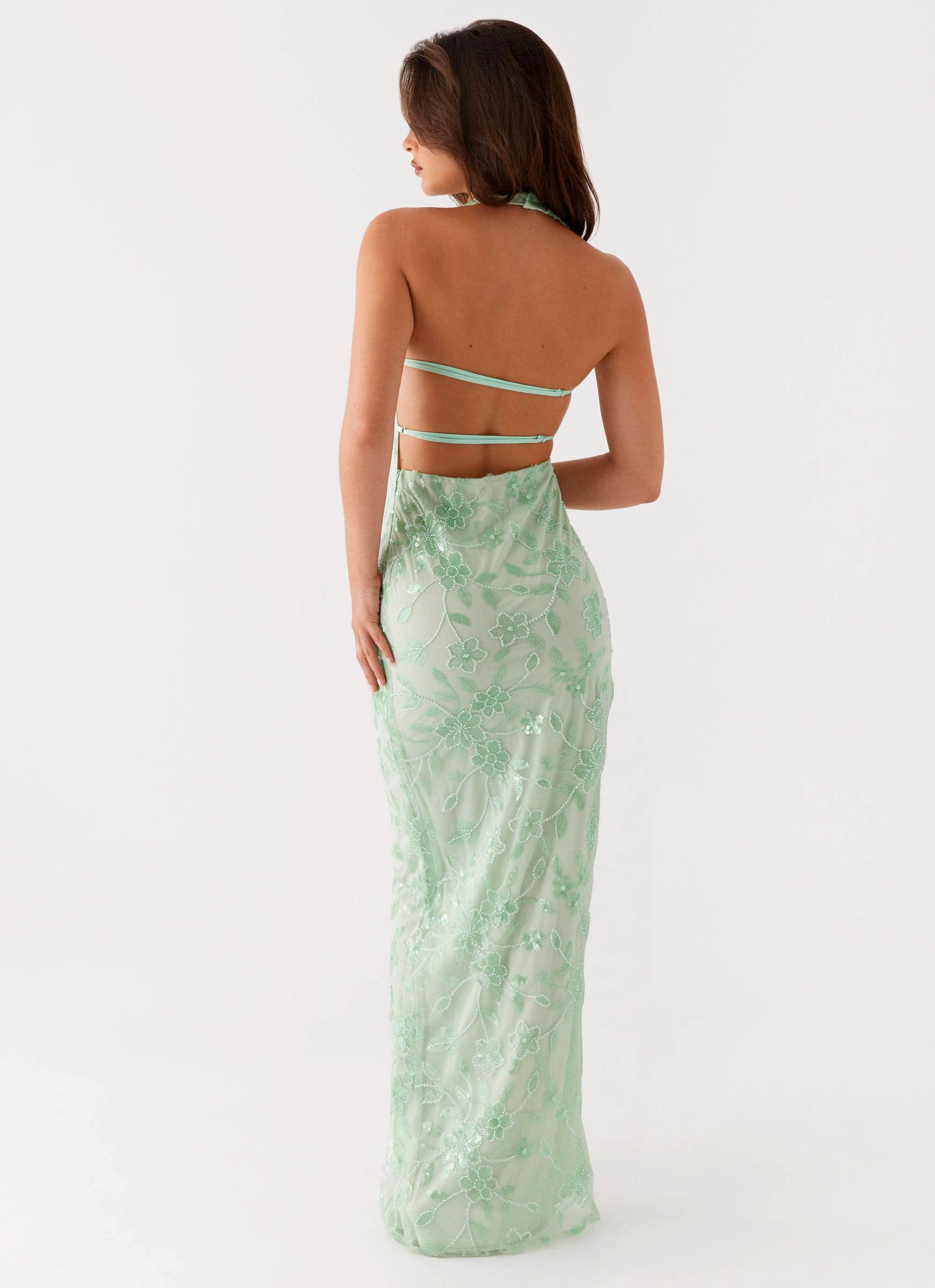 Grass Soft Fit Choice Cydney Beaded Maxi Dress - Sage